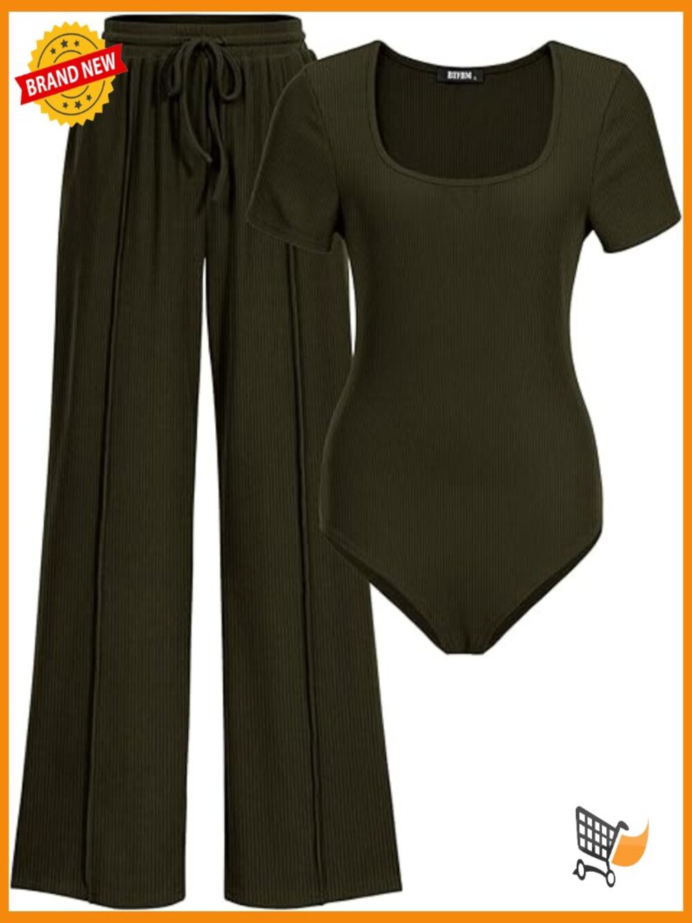2 Piece Lounge Sets Square Neck Short Sleeve Knit Outfits Women Matching Sets